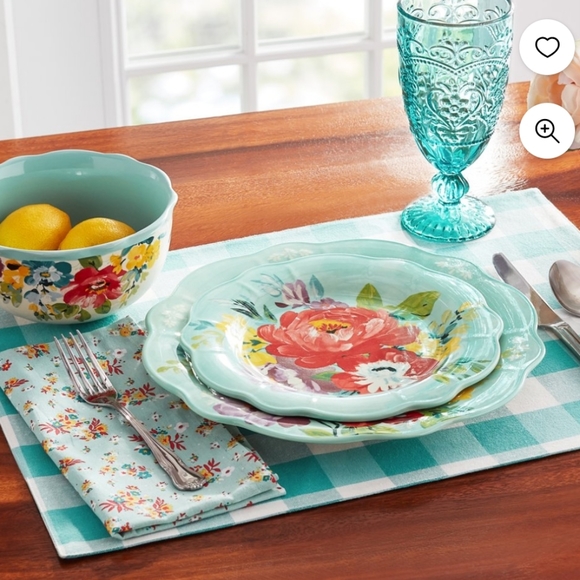 ❤️ New Pioneer Woman Sweet Romance Blossoms 12 Piece Dinnerware Set - Picture 6 of 7